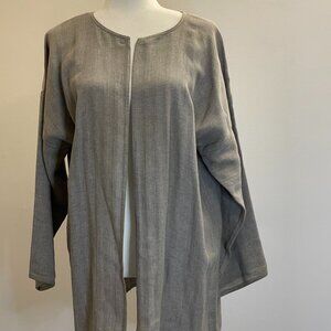 ZORAN O/S Vintage Minimalist Silk Cardigan/Jacket in Beige